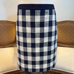 J.Crew Classic Preppy Navy Checkered Skirt